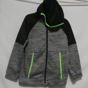 TECHIE FLEECE - Go-Dry | medium (8) kids | Grey and Black Zip-Up Hoodie